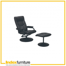 H-THAZAR PVC relax chair+stool - BK       