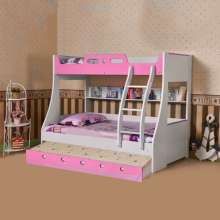BUNK BED WITH TRUNDLE BED (90*190CM) PINK