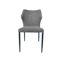 Dining Chair Monaco -  Grey fabric + black leg