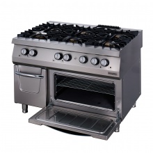 GAS COOKING UNIT,6 OPEN BURNERS ON GAS OVEN 
