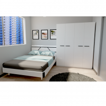 Bedroom Set with Double Size Bed - White (BS550B)
