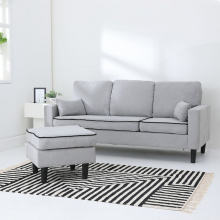 LUTHER FABRIC L SHAPE SOFA GREY