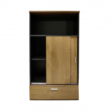 Filing Cabinet - 800W x 400D x 1600H-Oak/Black
