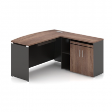 Executive Table - 1600W x 800D x 750H- Brown Oak/Black