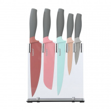 COLORWIN KNIFE SET WITH STAND 6 PCS/SET - MULTICOLOR
