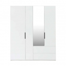 MAXI MODEL WARDROBE WITH 4 DOORS WITH MIRROR - WHITE