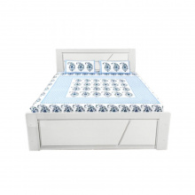 QUEEN BED 5FT  WHITE HIGH GLOSS/ WHITE WASH